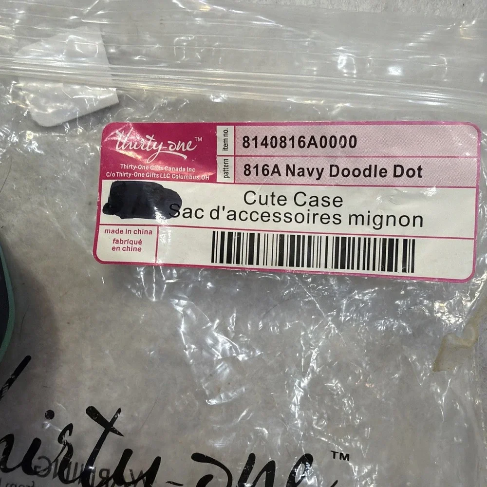 Thirty one Cute Case - Navy Doodle Dot - New